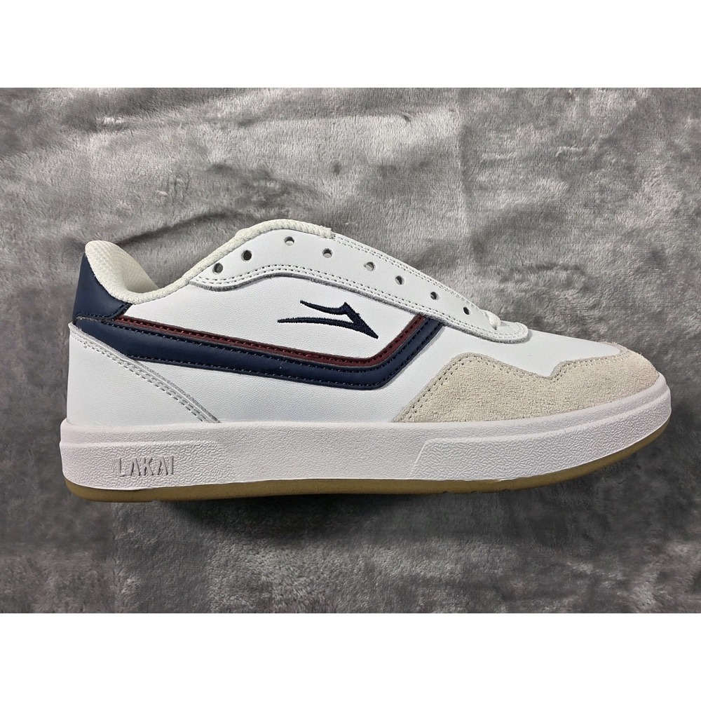 Lakai Terrace Skater Sneakers Shoes White/Navy Leather‎ & Suede Mens Size 5